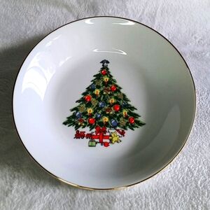 4pc Jamestown China Fine Porcelain Bowls Christmas Tree Soup Salad Veggie 7-1/2"